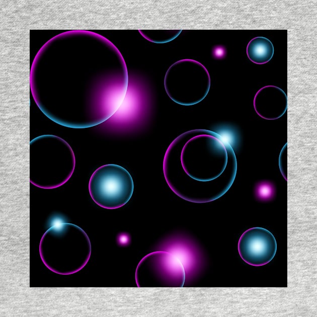 Neon Circles on Dark Background by Cordata